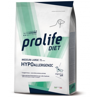 Alimento completo dietetico per il cane adulto di tutte le taglie formulato per la riduzione di intolleranze a ingredienti e sostanze nutritive.
