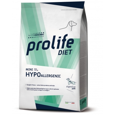 Alimento completo dietetico per il cane adulto di taglia media e grande formulato per la riduzione di intolleranze a ingredienti e sostanze nutritive.
